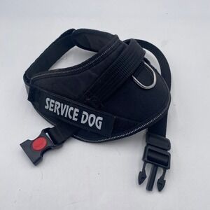 SERVICE DOG Unbranded Tactical Vest Harness Small Black Padded Reflective Safety